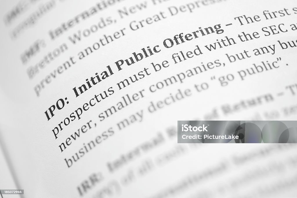 新規株式公開（IPO ）��、最初の公開、の定義 - 新規株式公開のロイヤリティフリーストックフォト