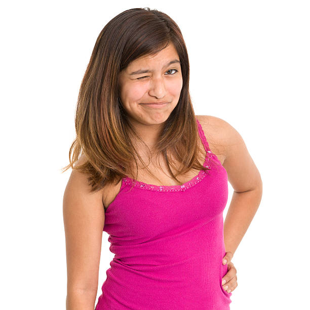 istock Winking Teenage Girl 185072947