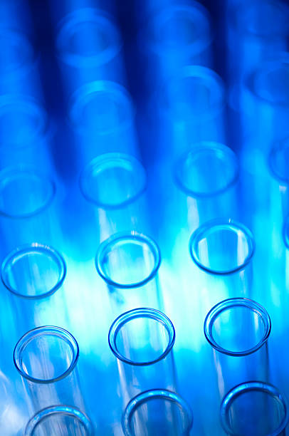 istock Test tubes  in blue high key shallow dof 185073258