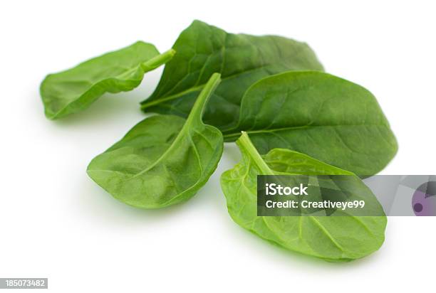 Baby Spinach Leaves Stock Photo - Download Image Now - Spinach, White Background, Cut Out