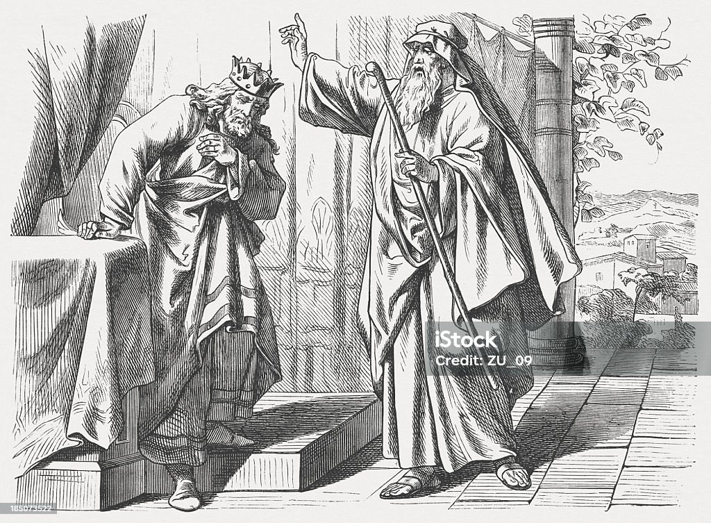 Nathan der Prophet konfrontiert David (2 Samuel 12 - Lizenzfrei Judentum Stock-Illustration