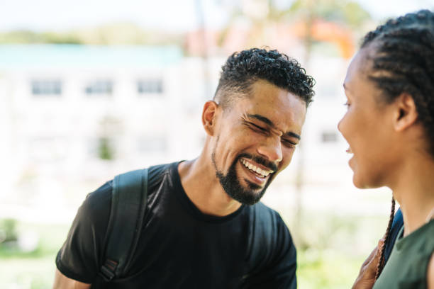 istock Laughing friends having fun on the way 1850737081