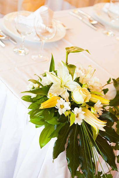 istock Wedding table decoration with flowers 185074724