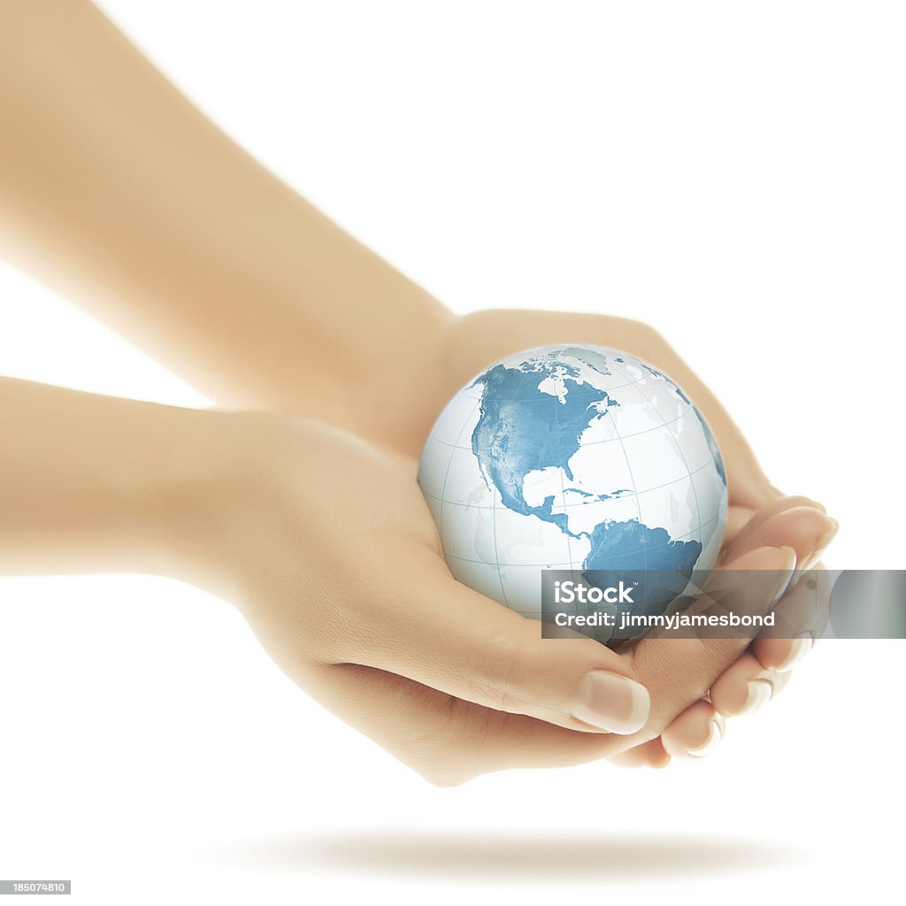 Мир из Западного полушария руки — Северная и Южная Америка - Стоковые фото Белый роялти-фри
