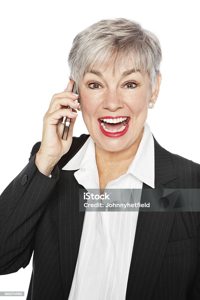 Senior Mulher de Negócios bem sucedida na chamada telefónica - Royalty-free 60-69 Anos Foto de stock