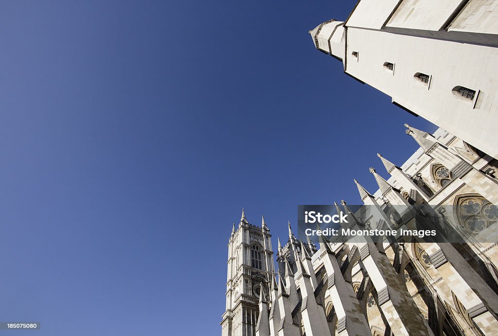 Westminster Abbey in London, England "This gothic cathedral is one of the oldest buildings in London, and is the place in which the country's monarchs are coronated" Abbey - Monastery Stock Photo