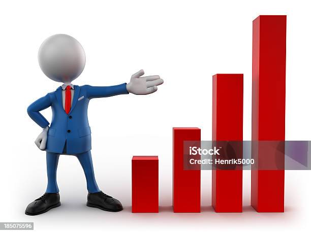 3 D Gráfico De Negócios Chart Com Traçado De Recorte - Fotografias de stock e mais imagens de Apontar - Sinal Manual