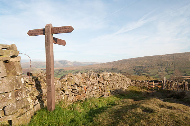 istock Footpath sign in remote moorland hills 185076257