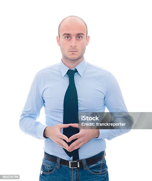 Foto de Bald Executive Homem De Negócios Sobre Fundo Branco Com Gravata e mais fotos de stock de 20-24 Anos