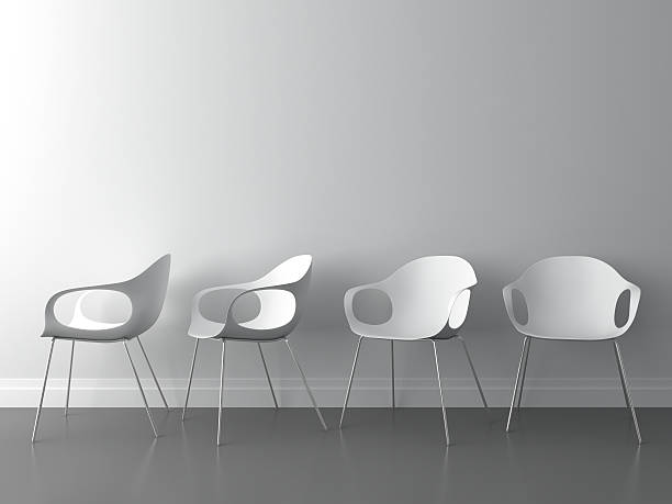 3 d современный стул на белом стена - chair meeting waiting room entrance hall стоковые фото и изображения