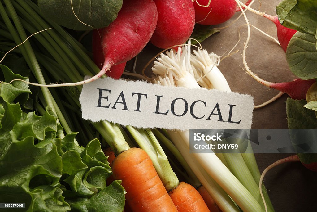 Eat Local An eat local concept. Carrot Stock Photo