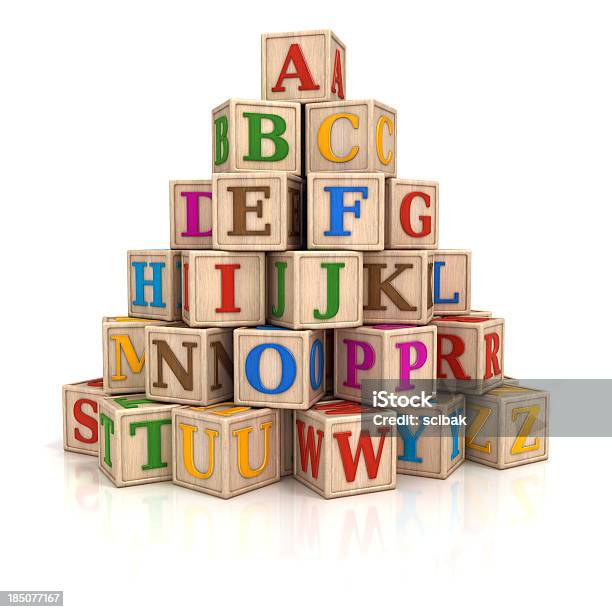 Alphabet Blocks Stack Stock Photo - Download Image Now - Toy Block, Alphabet, Cube Shape