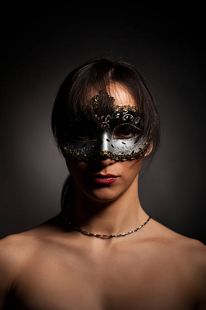 istock Beautiful female with Venetian Mask 185077291