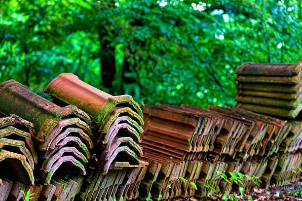 istock Old roof tiles 185077508