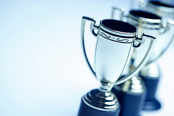 red trophy isolated on white background,