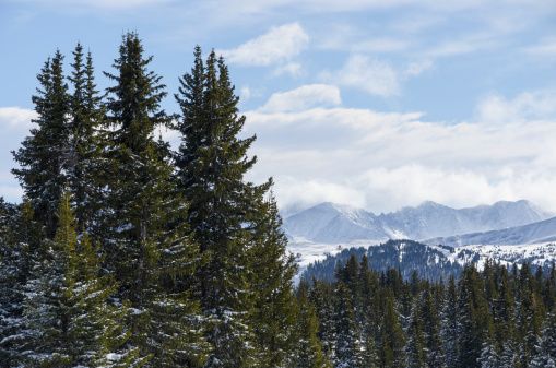 Tenmile Range Colorado.  Scenic landscape with views of Mayflower Gulch near Copper Mountain Colorado USA.  Captured as a 14-bit Raw file. Edited in 16-bit ProPhoto RGB color space.