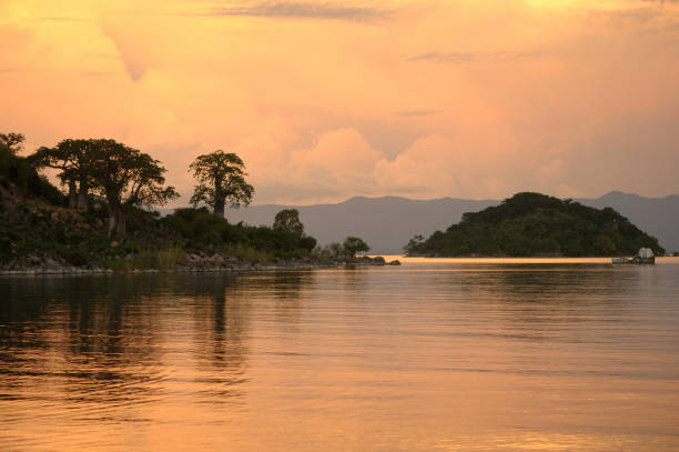Lake Malawi Sunset stock photo
