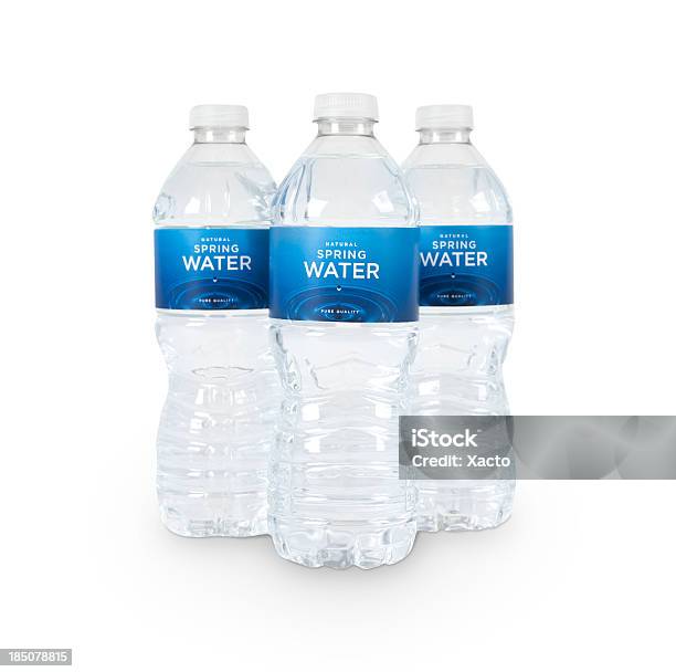 Three Bottles Of Water Clipping Paths Stock Photo - Download Image Now
