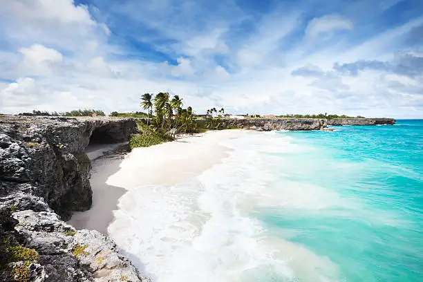 Panorama of the famous Bottom Bay, Barbados.