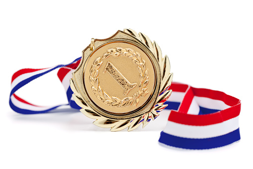 first place gold medal isolated on white
