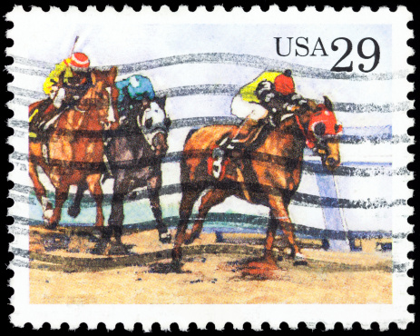 Cancelled Stamp From The United States: Horse Racing.