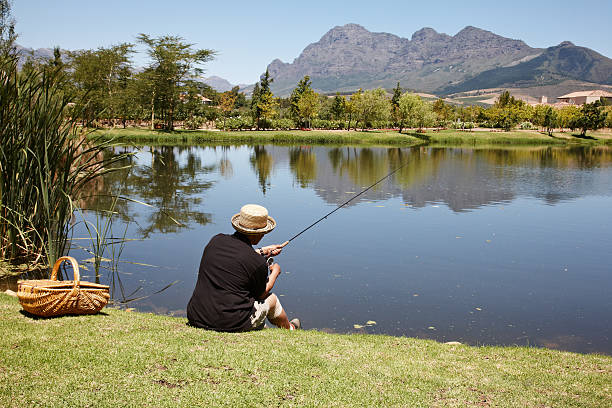 Man fishing at a lake