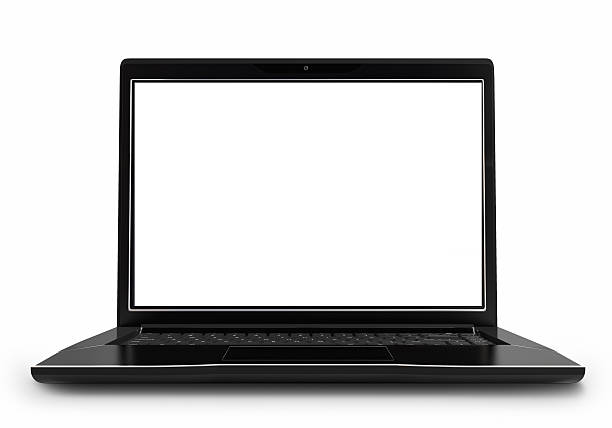 Modern Laptop isolated with clipping path stock photo
