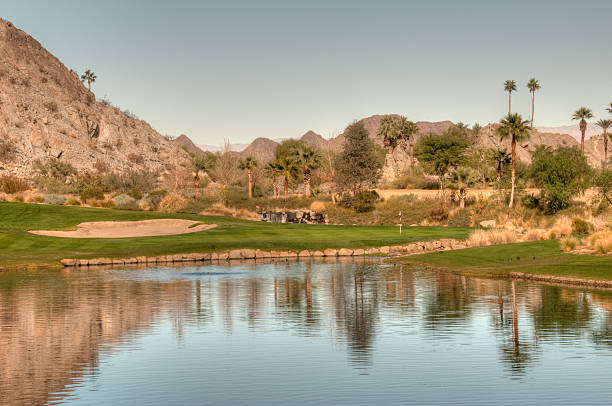 istock Lush green golf course in the Palm Springs desert 185079878