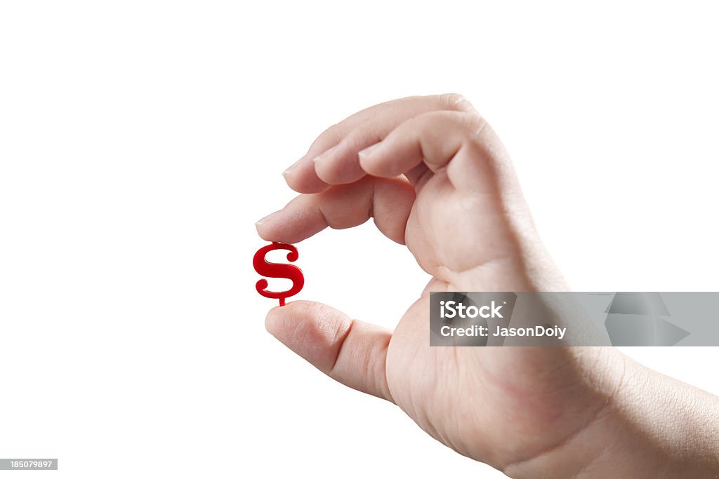 Dollar Sign A hand on white holds a red dollar sign Dollar Sign Stock Photo