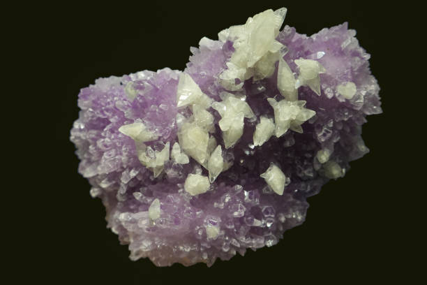istock calcite on quartz amethyst rock specimen 1850799357