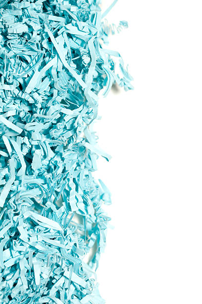 blue postrzępiony papier - paper shredder isolated paper demolished zdjęcia i obrazy z banku zdjęć