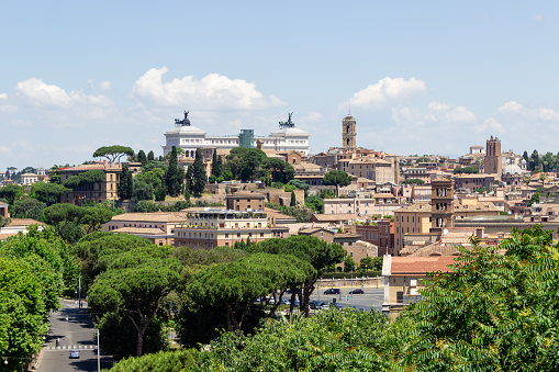 Panoramic view of Rome, Italy. Rome is the capital and largest city of Italy.