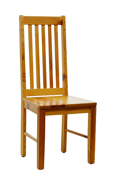 pine chair stock photo