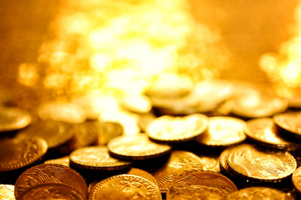 złote monety - gold ingot coin bullion zdjęcia i obrazy z banku zdjęć