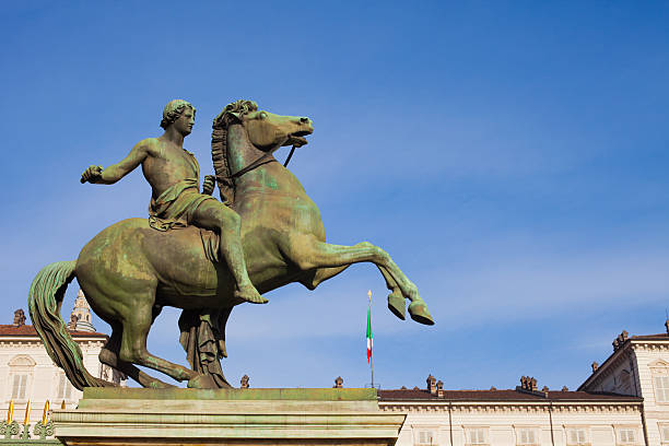 istock Equine Statue of Castore in front Palazzo Reale. 185080826