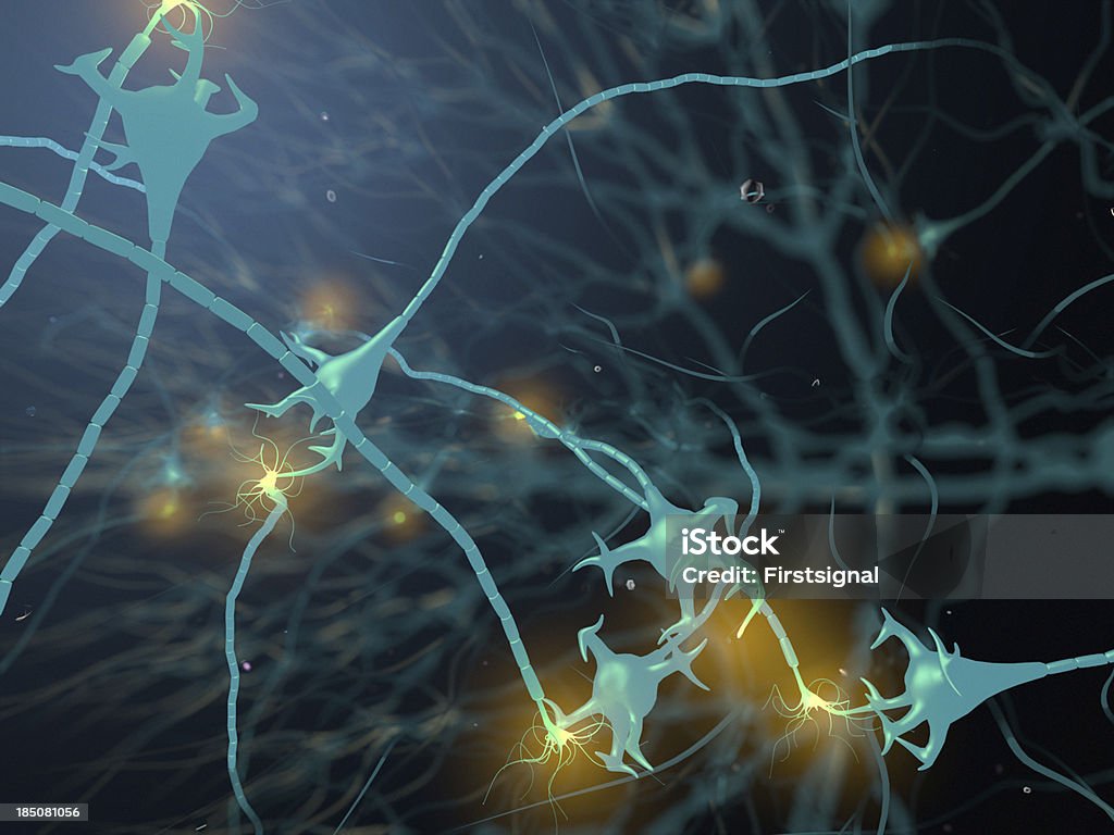 アクティブ Neurone - シナプスのロイヤリティフリーストックフォト