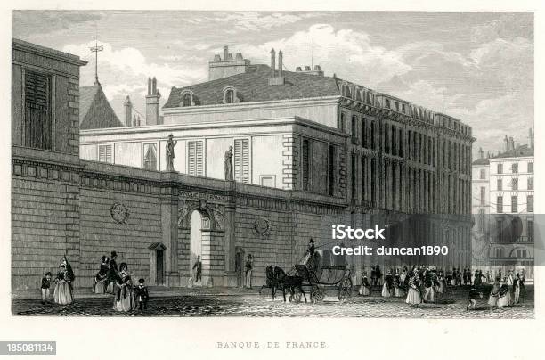 Banque De France Parigi - Immagini vettoriali stock e altre immagini di Antico - Vecchio stile - Antico - Vecchio stile, Attività bancaria, Banca