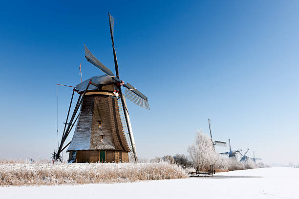 istock windmills at Kinderdijk in wintry landscape 185081259