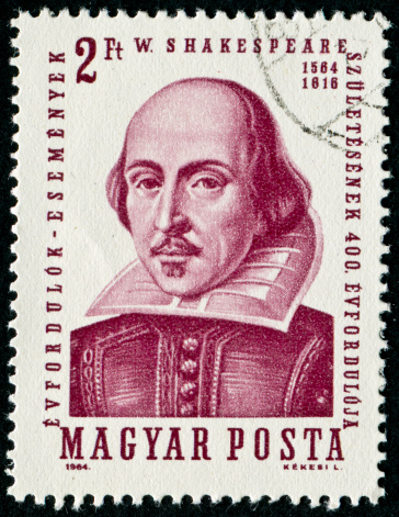 Cancelled Stamp From Hungary Featuring William Shakespeare