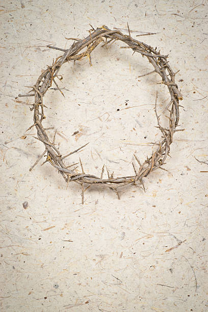 istock Crown of Thorns on vignetted paper background 185082422