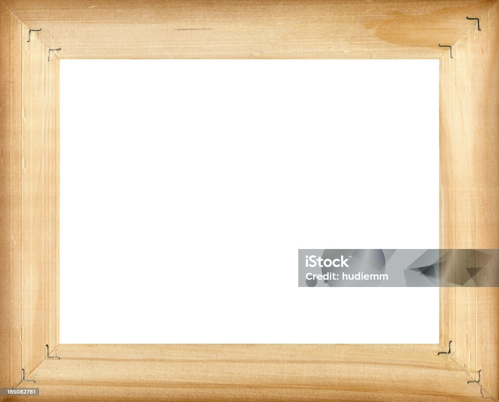 Struttura in legno (Clipping path! Isolato su sfondo bianco - Foto stock royalty-free di Cornice per foto