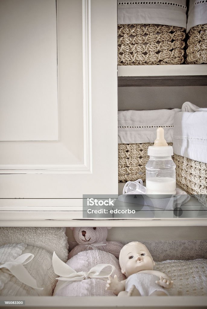 Nursery "Nursery for Newborn, close up" Baby Bottle Stock Photo