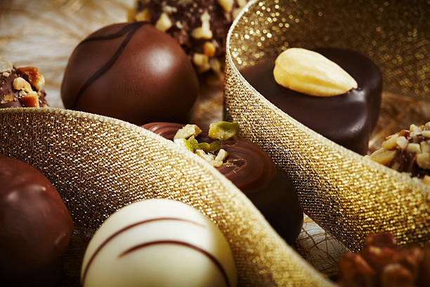 istock Pieces of chocolate  with decoration 185083309