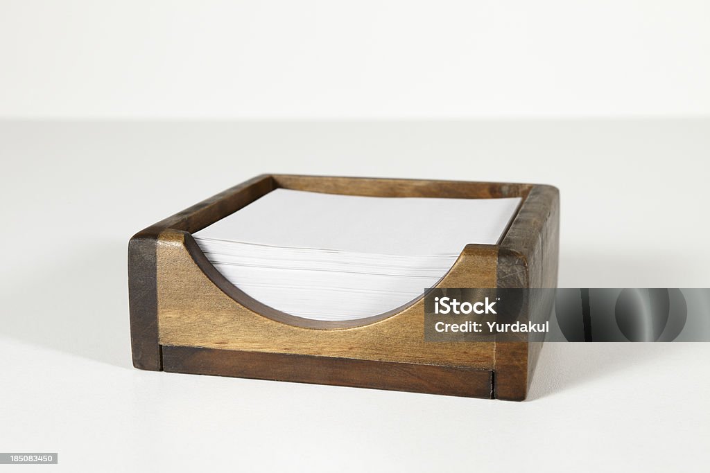 wooden scratch pad holder Brown Stock Photo