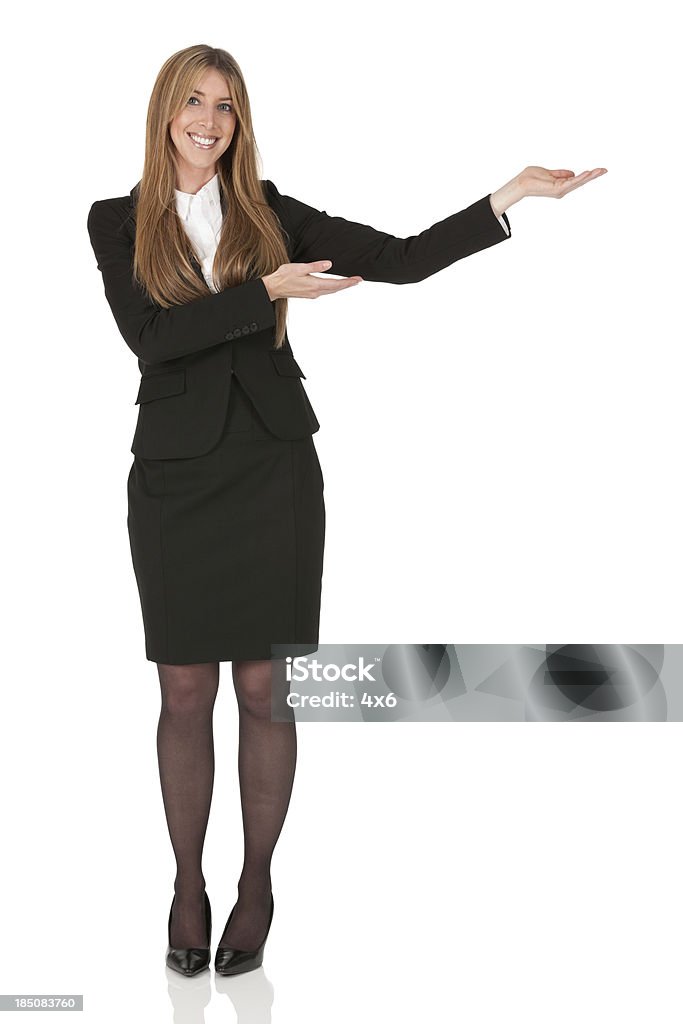 Zufrieden Geschäftsfrau Gestikulieren - Lizenzfrei Anzug Stock-Foto
