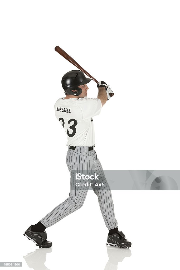 Jogador de beisebol em acção - Royalty-free Basebol Foto de stock