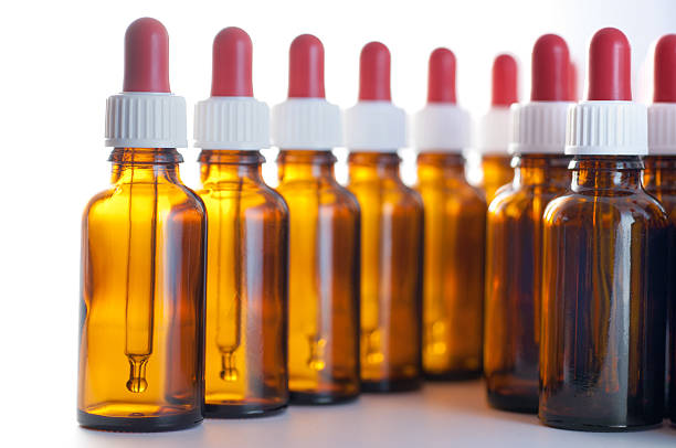 medicine bottles or cosmetic product on white background