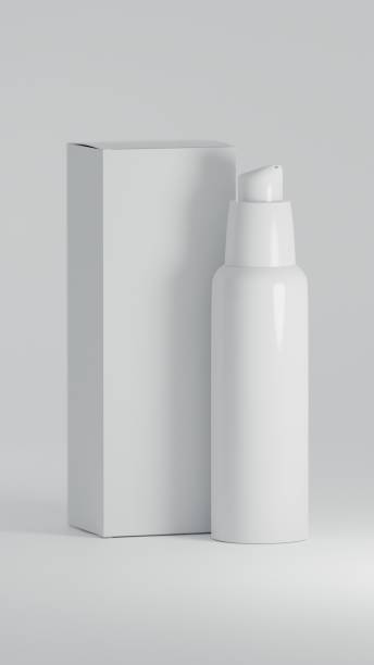 istock White glossy bottle with press pump and packaging box on a white background 1850852337