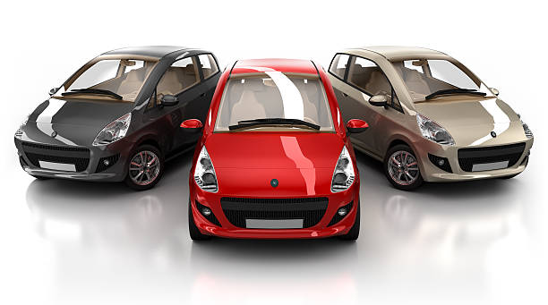 istock Three brandless hybrid cars with clipping path 185085694