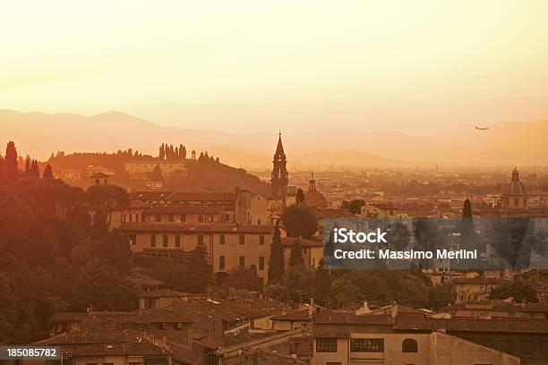 Florence Skyline At Sunset Stock Photo - Download Image Now - Airplane, Architecture, Beauty